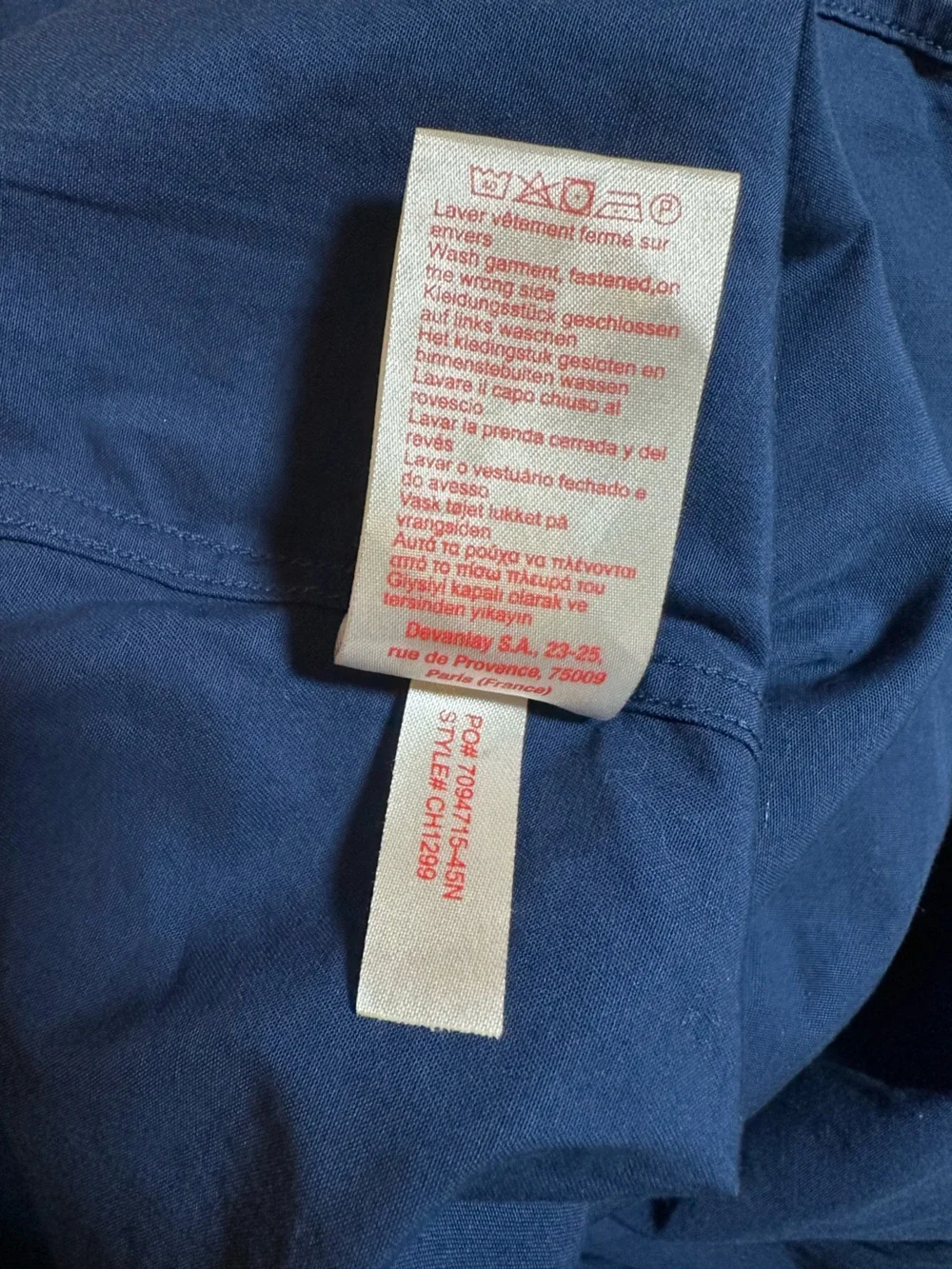 Lacoste L!VE Inkwell Blue Cotton Long Sleeve Button Down Shirt NWT 42 L Slim